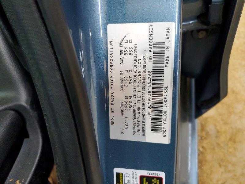 2011 Mazda 3 მანქანა იყიდება აუქციონზე, vin: JM1BL1VF3B1464268, აუქციონის ნომერი: 48085106