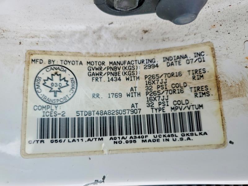 Продаж на аукціоні авто 2002 Toyota Sequoia, vin: 5TDBT48A82S057907, номер лоту: 42079286