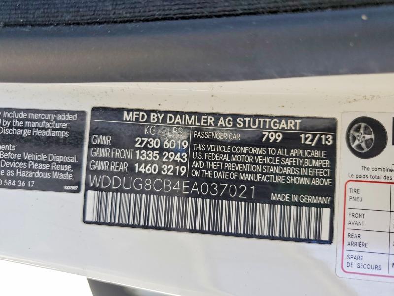 46639646 :رقم المزاد ، WDDUG8CB4EA037021 vin ، 2014 Mercedes-benz S مزاد بيع