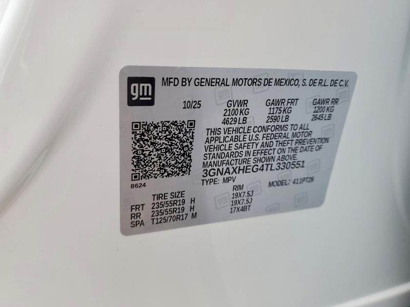 Продажа на аукционе авто 2026 Chevrolet Equinox, vin: 3GNAXHEG4TL330551, номер лота: 41791746