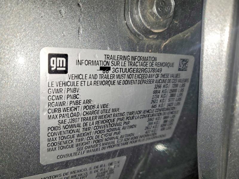 Продаж на аукціоні авто 2024 Gmc Sierra, vin: 3GTUUGE82RG378049, номер лоту: 46435426