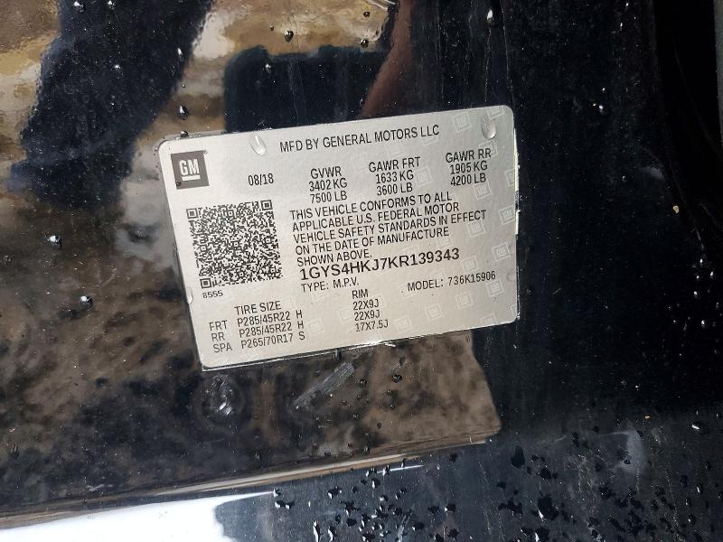 Aukcja sprzedaży 2019 Cadillac Escalade, vin: 1GYS4HKJ7KR139343, numer aukcji: 77709455