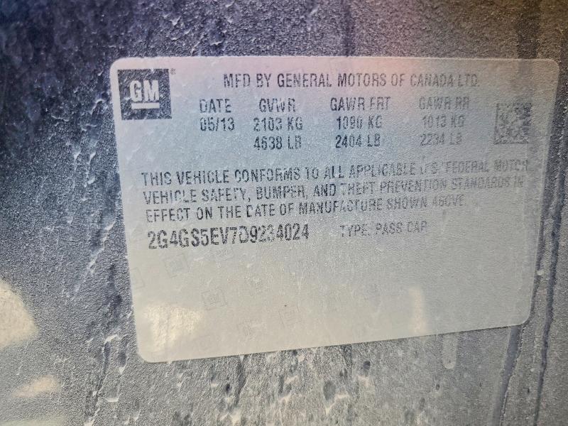 2013 Buick Regal მანქანა იყიდება აუქციონზე, vin: 2G4GS5EV7D9234024, აუქციონის ნომერი: 45654106