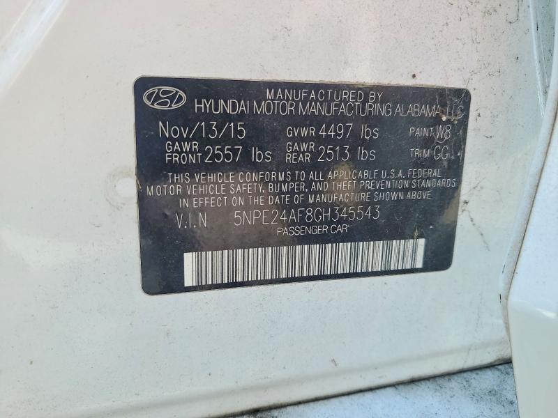 Продаж на аукціоні авто 2016 Hyundai Sonata, vin: 5NPE24AF8GH345543, номер лоту: 47142766