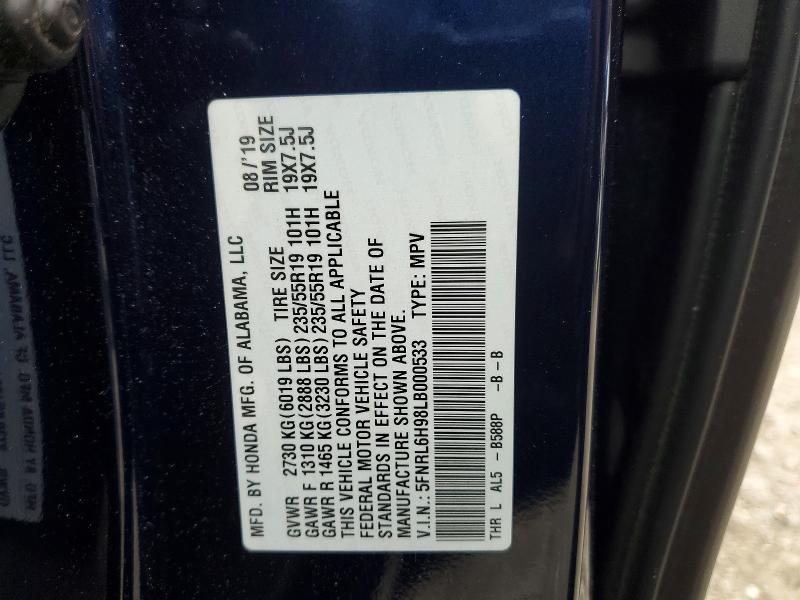 Aukcja sprzedaży 2020 Honda Odyssey, vin: 5FNRL6H98LB000533, numer aukcji: 46446296
