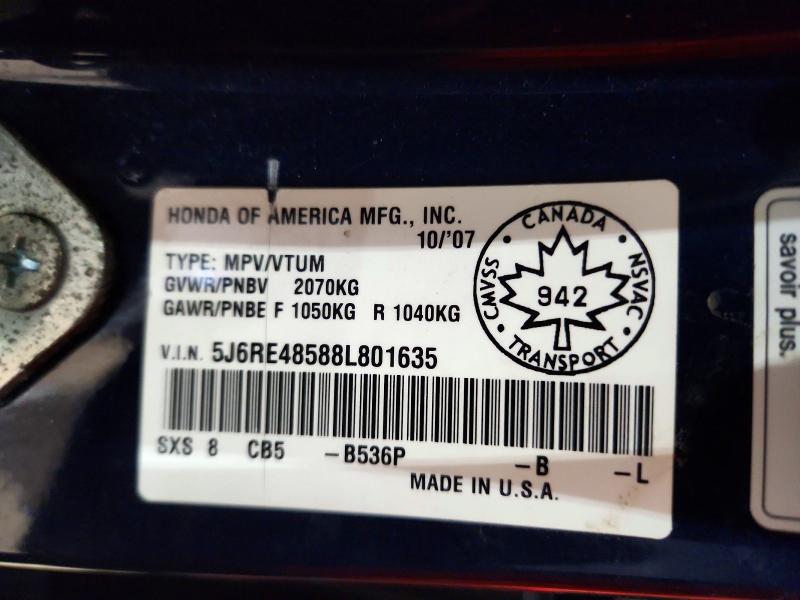 Aukcja sprzedaży 2008 Honda Cr-v, vin: 5J6RE48588L801635, numer aukcji: 79815295