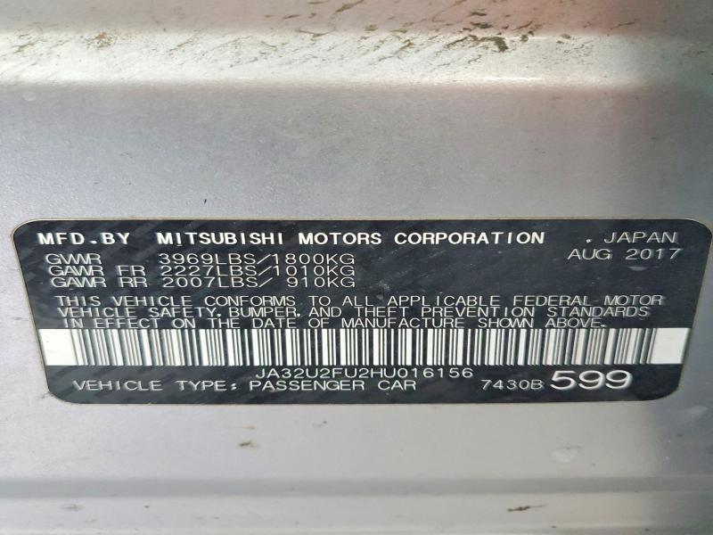 Продаж на аукціоні авто 2017 Mitsubishi Lancer, vin: JA32U2FU2HU016156, номер лоту: 47067536
