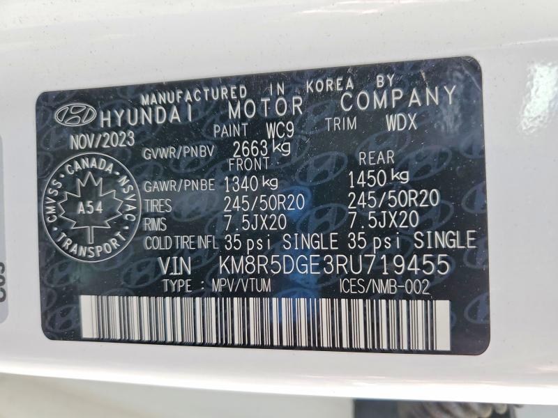 Продаж на аукціоні авто 2024 Hyundai Palisade, vin: KM8R5DGE3RU719455, номер лоту: 47109706