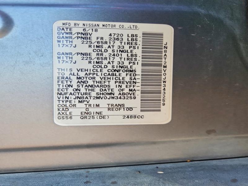 Продаж на аукціоні авто 2018 Nissan Rogue, vin: JN8AT2MV0JW343259, номер лоту: 46176676