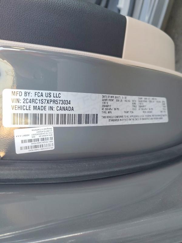 79658745 :رقم المزاد ، 2C4RC1S7XPR573034 vin ، 2023 Chrysler Pacifica مزاد بيع