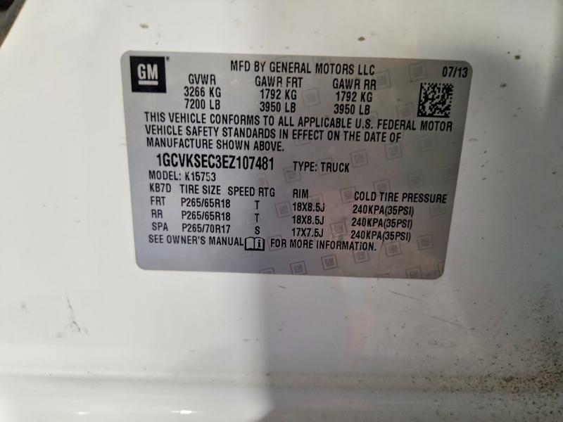 45526256 :رقم المزاد ، 1GCVKSEC3EZ107481 vin ، 2014 Chevrolet Silverado مزاد بيع