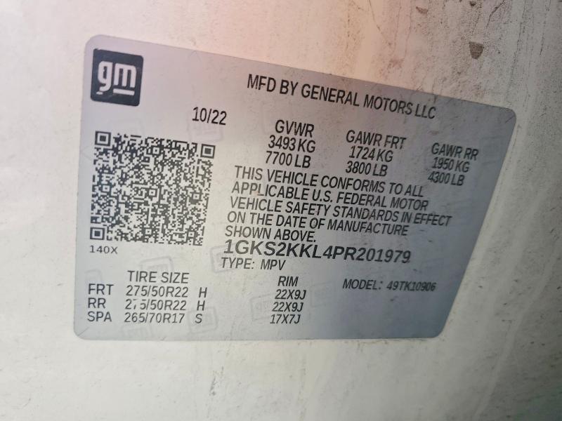 79965375 :رقم المزاد ، 1GKS2KKL4PR201979 vin ، 2023 Gmc Yukon Xl مزاد بيع