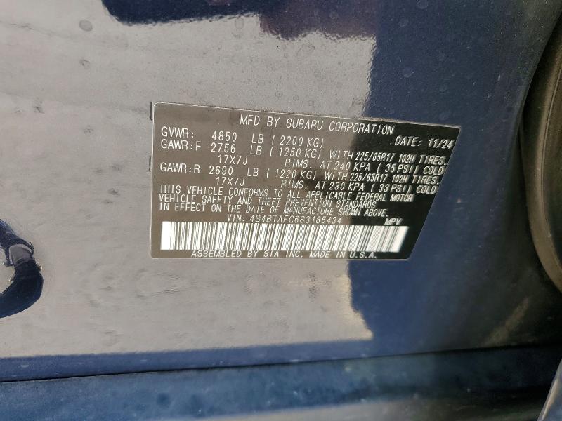 Aukcja sprzedaży 2025 Subaru Outback, vin: 4S4BTAFC6S3185434, numer aukcji: 47111746