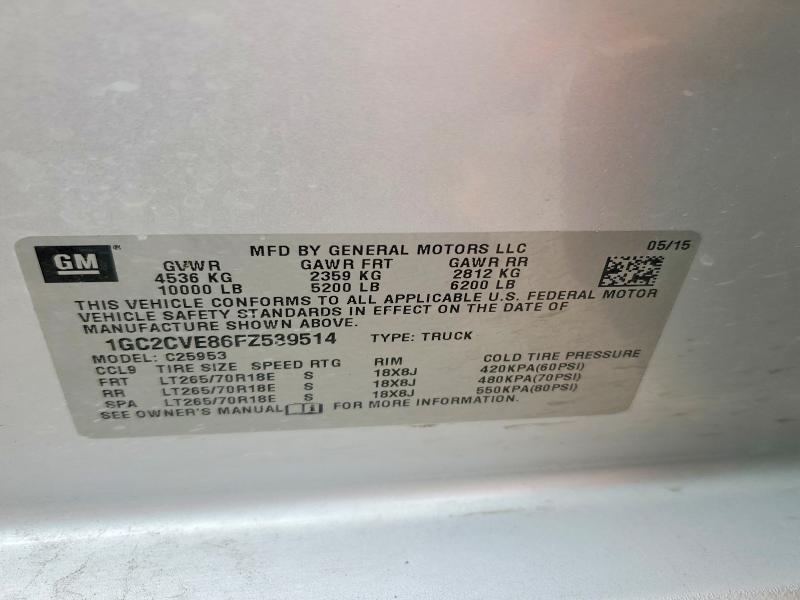 Продажа на аукционе авто 2015 Chevrolet Silverado, vin: 1GC2CVE86FZ539514, номер лота: 41812686