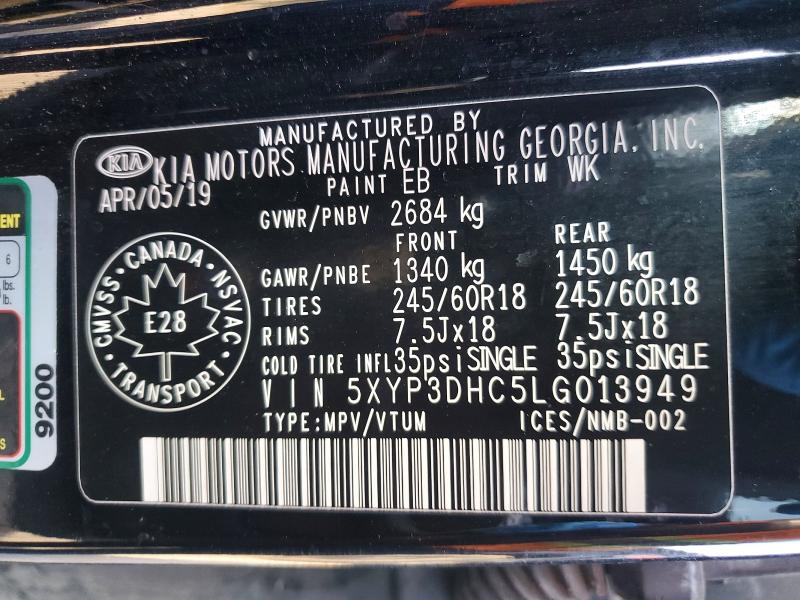 Aukcja sprzedaży 2020 Kia Telluride, vin: 5XYP3DHC5LG013949, numer aukcji: 48058306
