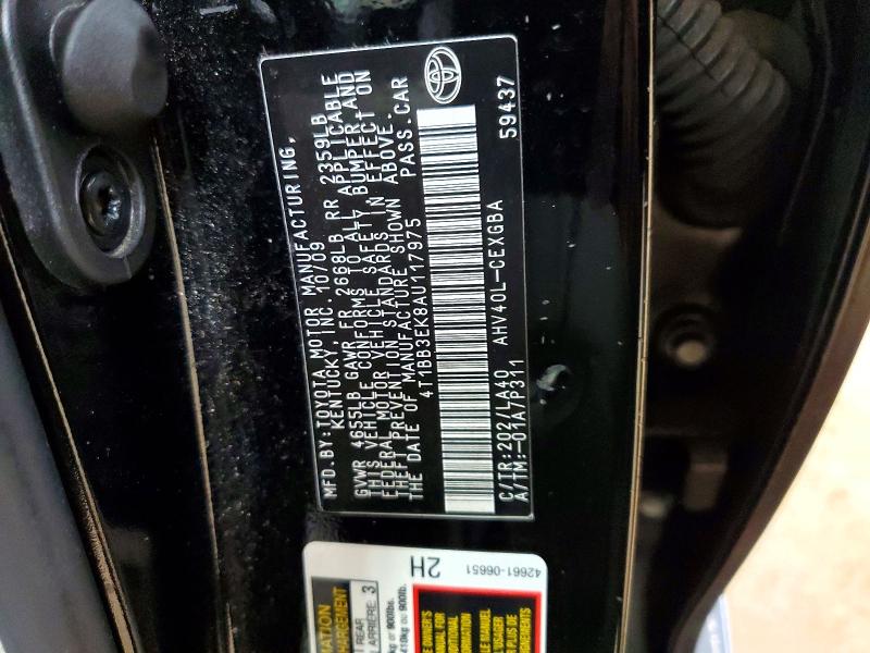 79206565 :رقم المزاد ، 4T1BB3EK8AU117975 vin ، 2010 Toyota Camry Hybrid مزاد بيع