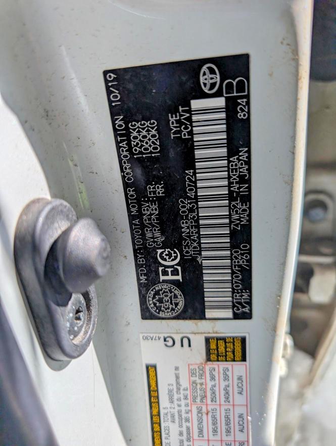 Aukcja sprzedaży 2020 Toyota Prius Prime, vin: JTDKARFP3L3140724, numer aukcji: 46855276
