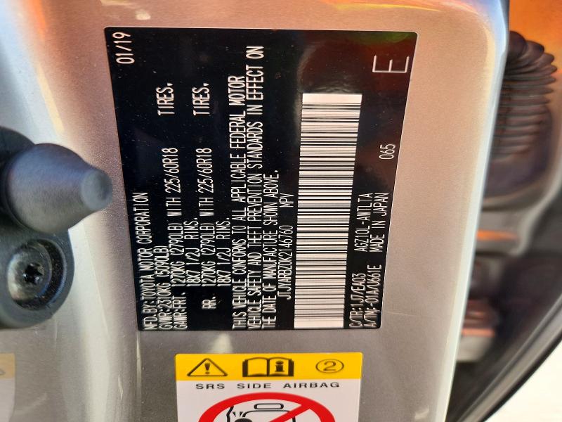 47581336 :رقم المزاد ، JTJYARBZ0K2146760 vin ، 2019 Lexus Nx 300 مزاد بيع