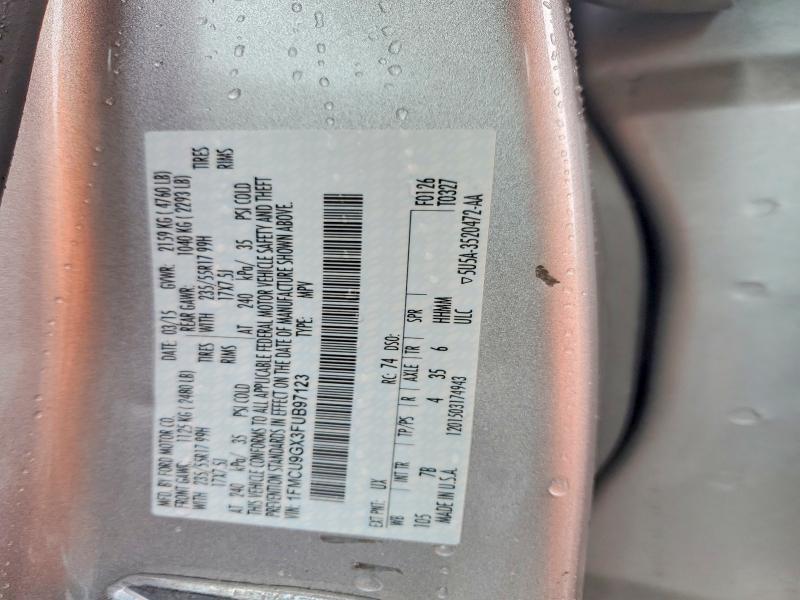 Продаж на аукціоні авто 2015 Ford Escape, vin: 1FMCU9GX3FUB97123, номер лоту: 41973756