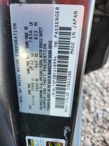 47191546 :رقم المزاد ، JM1BL1VF0B1418994 vin ، 2011 Mazda 3 مزاد بيع