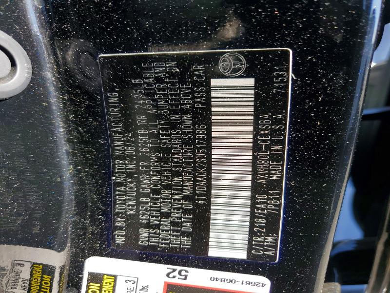 Aukcja sprzedaży 2025 Toyota Camry, vin: 4T1DAACK2SU517986, numer aukcji: 79085865