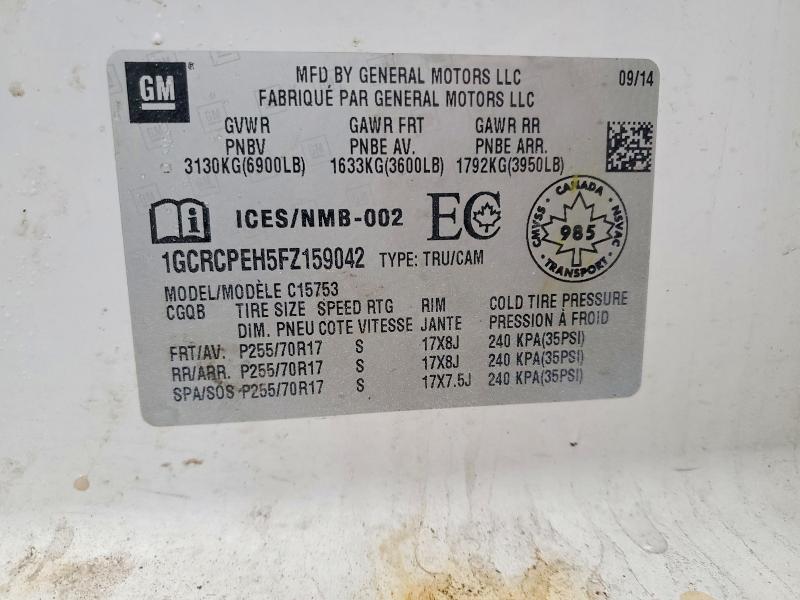 41932876 :رقم المزاد ، 1GCRCPEH5FZ159042 vin ، 2015 Chevrolet Silverado مزاد بيع
