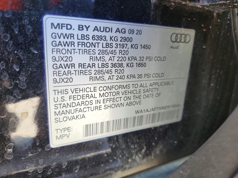 Продажа на аукционе авто 2021 Audi Q7, vin: WA1AJAF7XMD015559, номер лота: 46665856