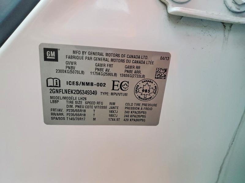 Продаж на аукціоні авто 2013 Chevrolet Equinox, vin: 2GNFLNEK2D6349349, номер лоту: 41670126