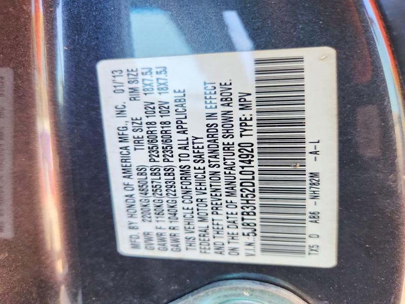 45804896 :رقم المزاد ، 5J8TB3H52DL014920 vin ، 2013 Acura Rdx مزاد بيع