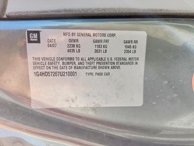Aukcja sprzedaży 2007 Buick Lucerne, vin: 1G4HD57267U210001, numer aukcji: 45506446