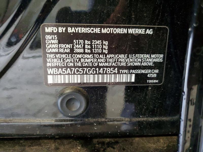46257496 :رقم المزاد ، WBA5A7C57GG147854 vin ، 2016 Bmw 528 مزاد بيع