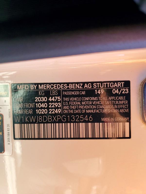 Продажа на аукционе авто 2023 Mercedes-benz C, vin: W1KWJ8DBXPG132546, номер лота: 46050366