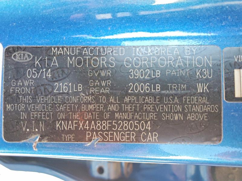 Aukcja sprzedaży 2015 Kia Forte, vin: KNAFX4A88F5280504, numer aukcji: 45856866