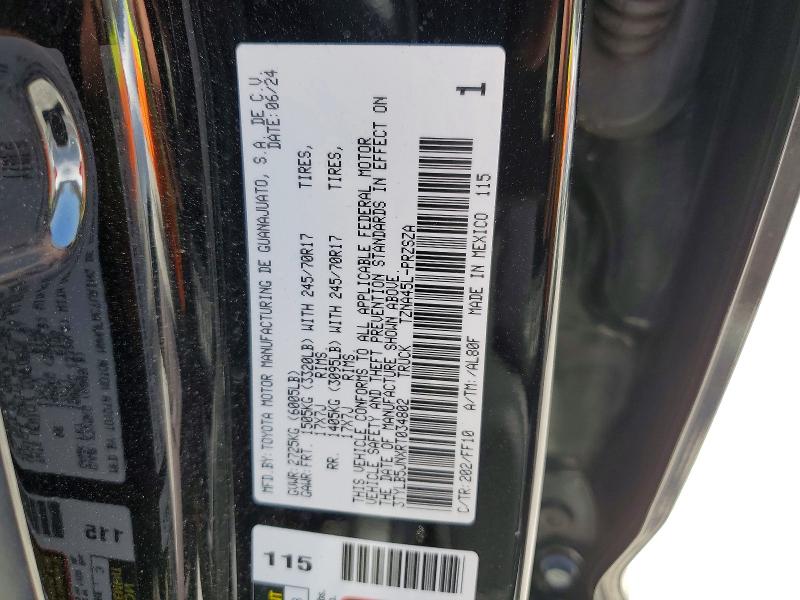 Aukcja sprzedaży 2024 Toyota Tacoma, vin: 3TYLB5JNXRT034802, numer aukcji: 41984246