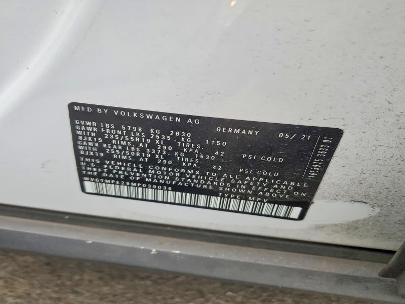 Продаж на аукціоні авто 2021 Volkswagen Id.4, vin: WVGTMPE29MP039036, номер лоту: 45946476
