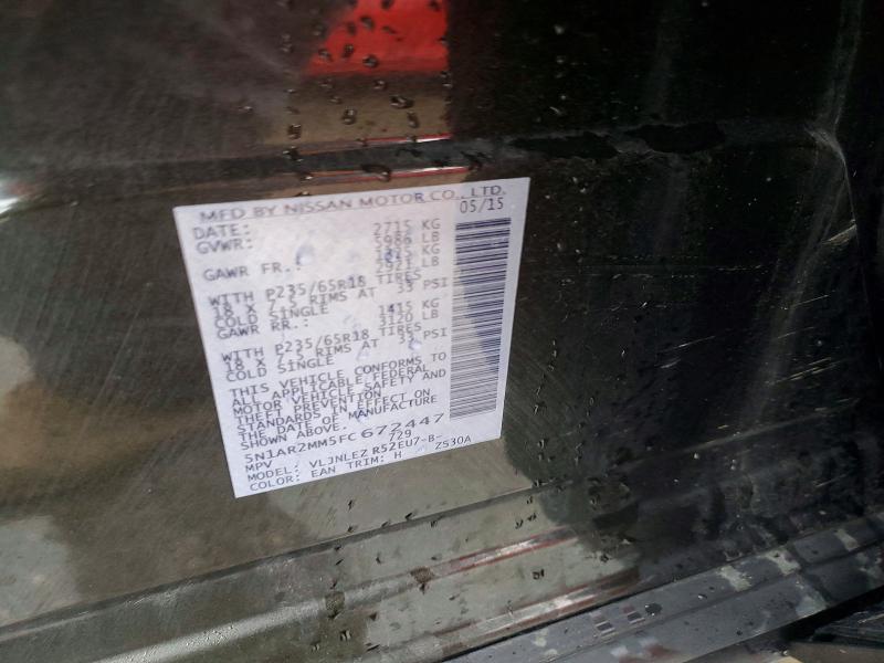 Aukcja sprzedaży 2015 Nissan Pathfinder, vin: 5N1AR2MM5FC672447, numer aukcji: 79717975