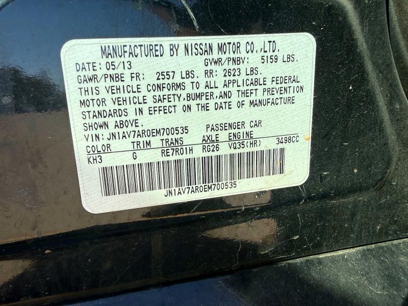 Aukcja sprzedaży 2014 Infiniti Q50 Hybrid, vin: JN1AV7AR0EM700535, numer aukcji: 47992416