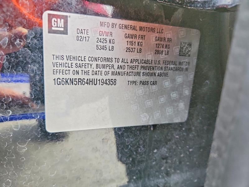 45816876 :رقم المزاد ، 1G6KN5R64HU194358 vin ، 2017 Cadillac Ct6 مزاد بيع