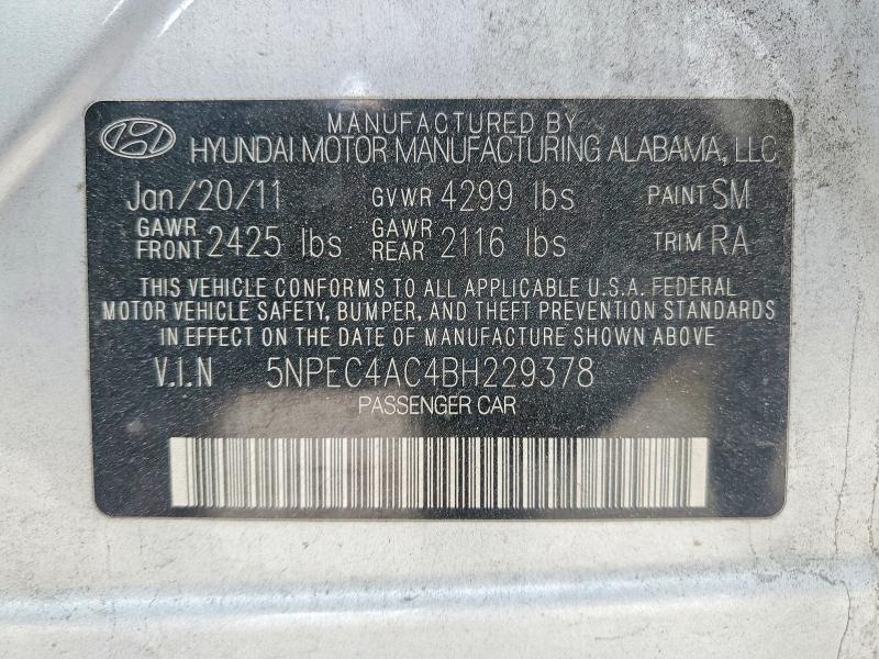 Aukcja sprzedaży 2011 Hyundai Sonata, vin: 5NPEC4AC4BH229378, numer aukcji: 46924246