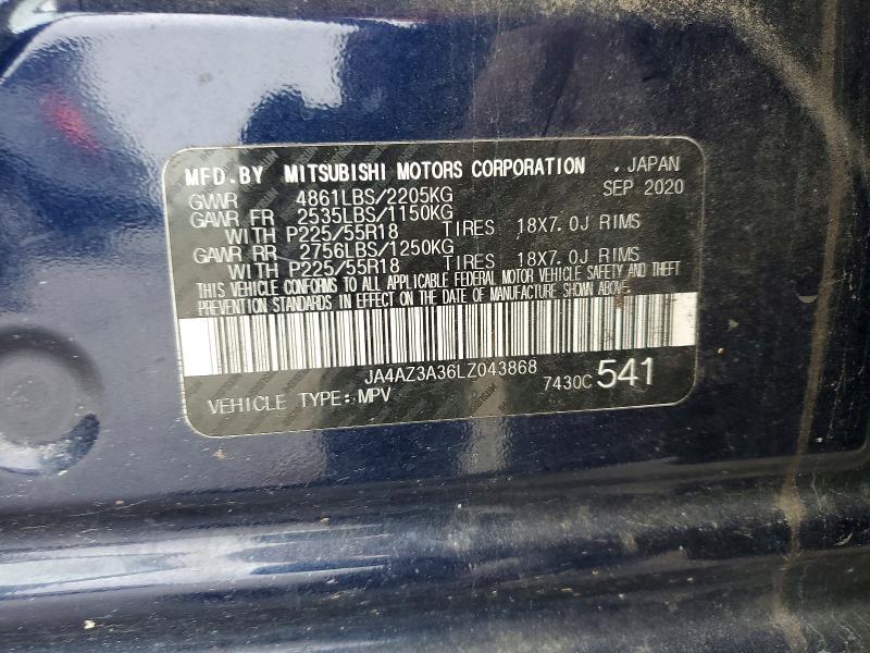 Продаж на аукціоні авто 2020 Mitsubishi Outlander, vin: JA4AZ3A36LZ043868, номер лоту: 79772685