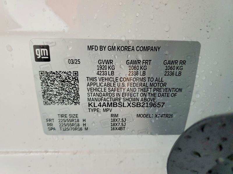 47599436 :رقم المزاد ، KL4AMBSLXSB219657 vin ، 2025 Buick Encore Gx مزاد بيع