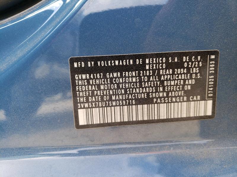 Продажа на аукционе авто 2025 Volkswagen Jetta, vin: 3VW5X7BU7SM059716, номер лота: 47714526