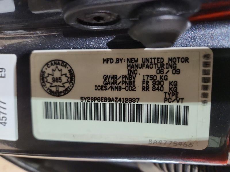 2010 Pontiac Vibe მანქანა იყიდება აუქციონზე, vin: 5Y2SP6E89AZ412937, აუქციონის ნომერი: 46774196