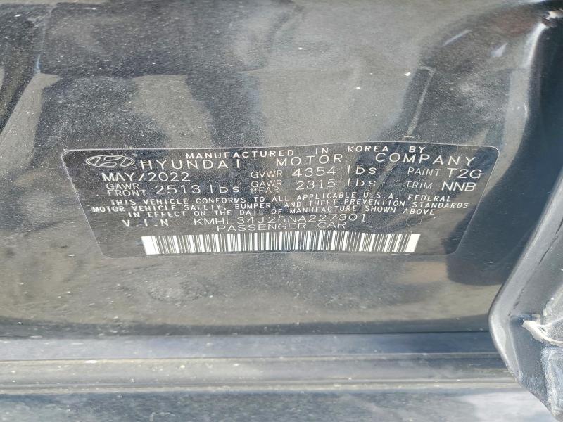 Aukcja sprzedaży 2022 Hyundai Sonata, vin: KMHL34J26NA227301, numer aukcji: 46543436