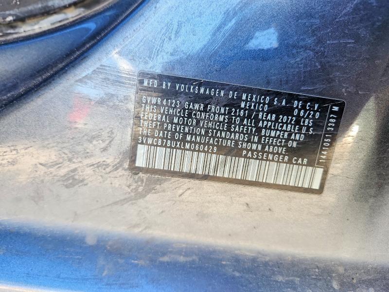 45822156 :رقم المزاد ، 3VWCB7BUXLM060429 vin ، 2020 Volkswagen Jetta مزاد بيع