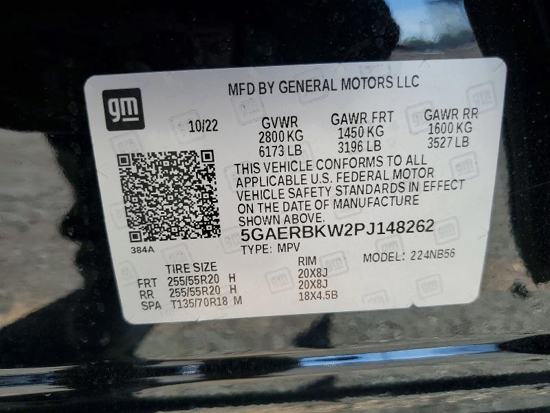 46494166 :رقم المزاد ، 5GAERBKW2PJ148262 vin ، 2023 Buick Enclave مزاد بيع