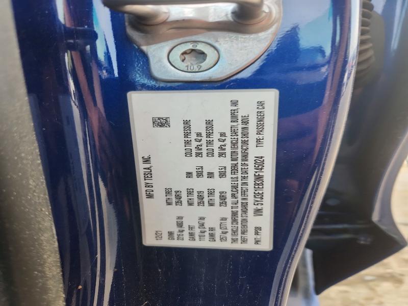2022 Tesla Model 3 მანქანა იყიდება აუქციონზე, vin: 5YJ3E1EB3NF145024, აუქციონის ნომერი: 79073715