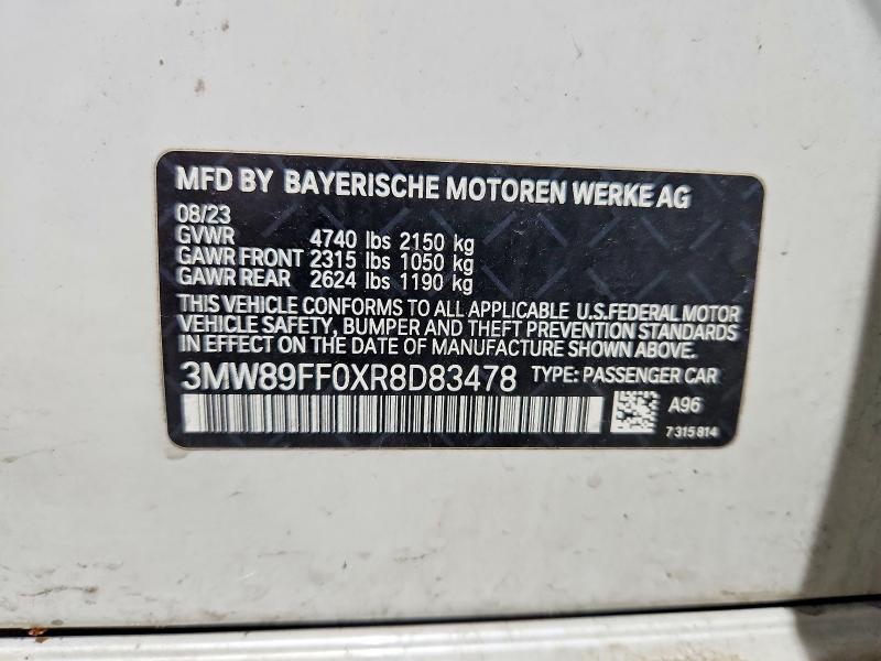Aukcja sprzedaży 2024 Bmw 330xi, vin: 3MW89FF0XR8D83478, numer aukcji: 47990486