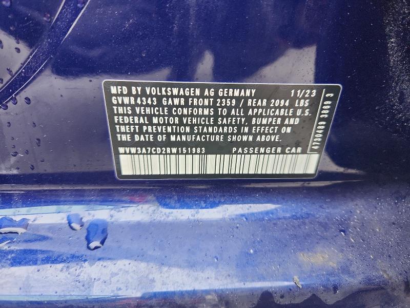 Продажа на аукционе авто 2024 Volkswagen Gti, vin: WVW3A7CD2RW151983, номер лота: 79934255