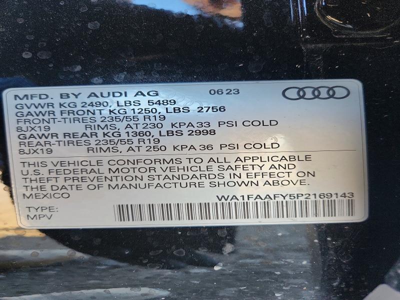 Продажа на аукционе авто 2023 Audi Q5, vin: WA1FAAFY5P2169143, номер лота: 79962755